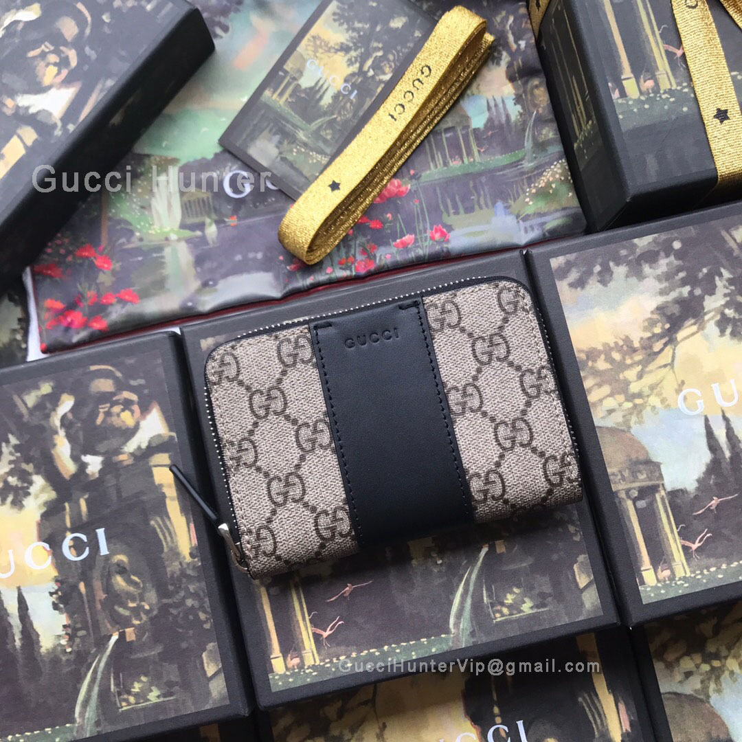 Gucci GG Supreme Zip Card Case Beige 451242